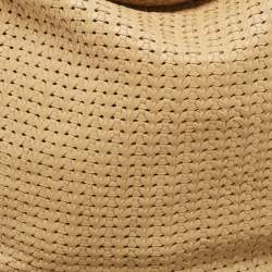 Dior Beige Woven Leather Hobo