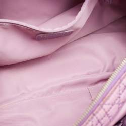 Pre Owned Dior Purple Cannage Nylon and Leather Charming Satchel