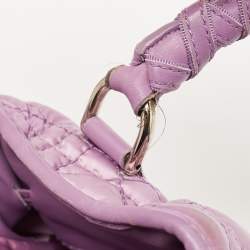 Pre Owned Dior Purple Cannage Nylon and Leather Charming Satchel