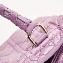 Pre Owned Dior Purple Cannage Nylon and Leather Charming Satchel