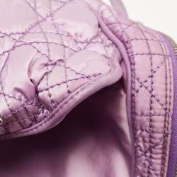 Pre Owned Dior Purple Cannage Nylon and Leather Charming Satchel