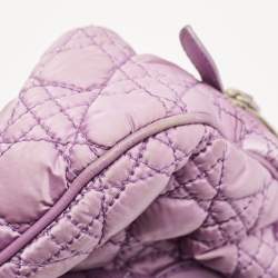 Pre Owned Dior Purple Cannage Nylon and Leather Charming Satchel