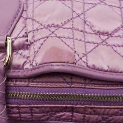 Pre Owned Dior Purple Cannage Nylon and Leather Charming Satchel