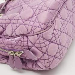 Pre Owned Dior Purple Cannage Nylon and Leather Charming Satchel