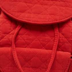 Dior Red Cannage Nylon Mini Drawstring Backpack