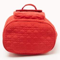 Dior Red Cannage Nylon Mini Drawstring Backpack