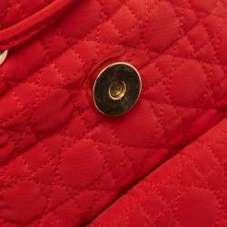 Dior Red Cannage Nylon Mini Drawstring Backpack