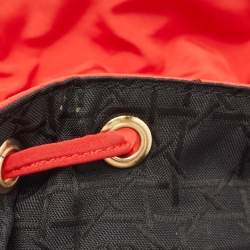 Dior Red Cannage Nylon Mini Drawstring Backpack