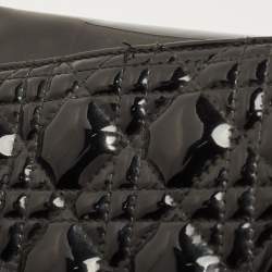 Pre Owned Dior Black Cannage Patent Leather Large Lady Dior Tote