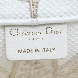 Dior White/Gold Rêve D'Infini Embroidered Canvas Medium Book Tote