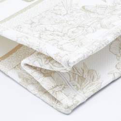 Dior White/Gold Rêve D'Infini Embroidered Canvas Medium Book Tote