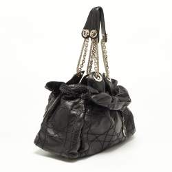 Pre Owned Dior Black Cannage Leather Le Trente Shoulder Bag