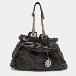 Pre Owned Dior Black Cannage Leather Le Trente Shoulder Bag