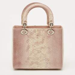 Dior Ombre Pink Python Medium Lady Dior Tote