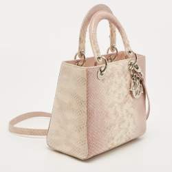 Dior Ombre Pink Python Medium Lady Dior Tote