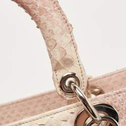 Dior Ombre Pink Python Medium Lady Dior Tote