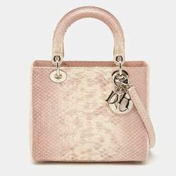 Dior Ombre Pink Python Medium Lady Dior Tote