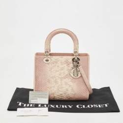 Dior Ombre Pink Python Medium Lady Dior Tote