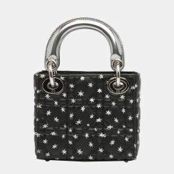 Pre Owned Dior Black Micro Cannage Lady Dior