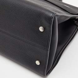 Pre Owned Dior Black Leather Large Diorever Tote
