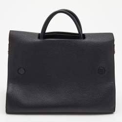 Pre Owned Dior Black Leather Large Diorever Tote