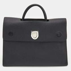 Pre Owned Dior Black Leather Large Diorever Tote