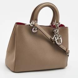 Dior Beige Leather Medium Diorissimo Shopper Tote