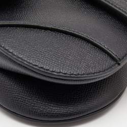 Pre Owned Dior Black Leather Mini Saddle Bag