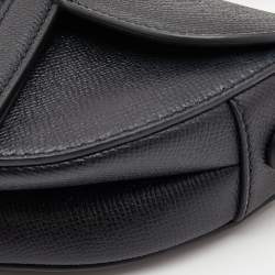 Pre Owned Dior Black Leather Mini Saddle Bag