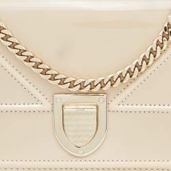 Dior Beige Patent Leather Diorama Wallet on Chain