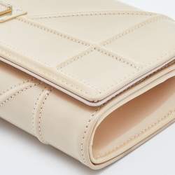 Pre Owned Dior Beige Patent Leather Diorama Wallet on Chain