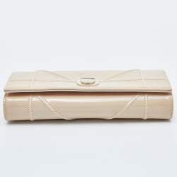 Pre Owned Dior Beige Patent Leather Diorama Wallet on Chain
