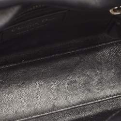 Pre Owned Dior Black/Brown Leopard Print Calf Hair and Leather Mini Lady Dior Tote