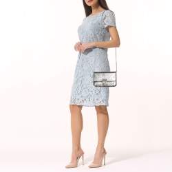 Pre Owned Dior Metallic Cannage Crinkled Leather Miss Dior Pouch Chain Bag