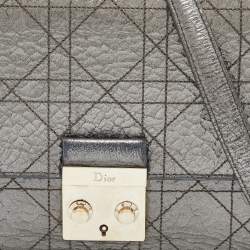 Pre Owned Dior Metallic Cannage Crinkled Leather Miss Dior Pouch Chain Bag