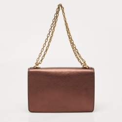 Pre Owned Dior Copper Leather J’adior Flap Shoulder Bag                