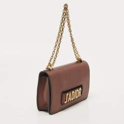 Pre Owned Dior Copper Leather J’adior Flap Shoulder Bag                
