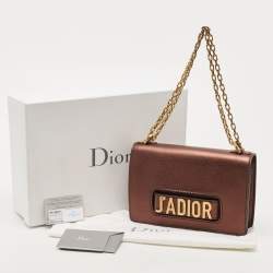 Pre Owned Dior Copper Leather J’adior Flap Shoulder Bag                