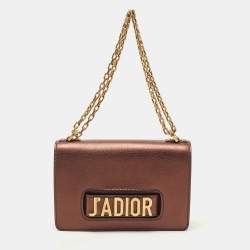 Pre Owned Dior Copper Leather J’adior Flap Shoulder Bag                