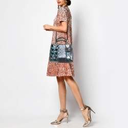 Pre Owned Dior Multicolor Cannage Sequins and Leather Medium Lady Dior Tote