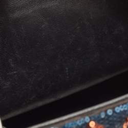 Pre Owned Dior Multicolor Cannage Sequins and Leather Medium Lady Dior Tote