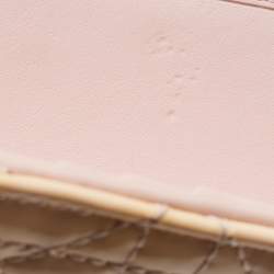 Pre Owned Dior Cream Cannage Patent Leather Lady Dior Flap Wallet
