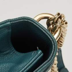 Dior Teal Green Leather Medium Diorama Shoulder Bag