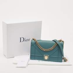 Dior Teal Green Leather Medium Diorama Shoulder Bag