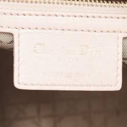 Pre Owned Dior Pink Leather Medium Lady Dior Tote Bag