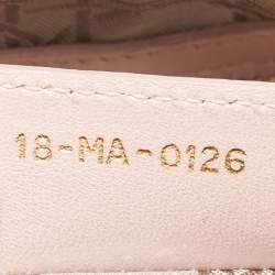 Pre Owned Dior Pink Leather Medium Lady Dior Tote Bag