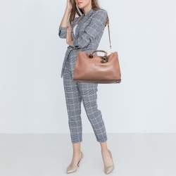 Pre Owned Dior Old Rose Leather Large Diorissimo Shopper Tote