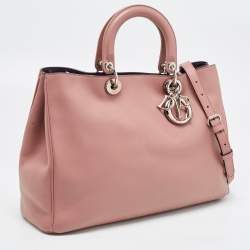 Pre Owned Dior Old Rose Leather Large Diorissimo Shopper Tote