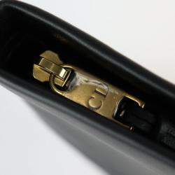 Dior Black Leather Strip Pouch