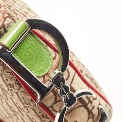 Pre Owned Dior Multicolor Oblique Canvas and Leather Rasta Trotter Saddle Bag